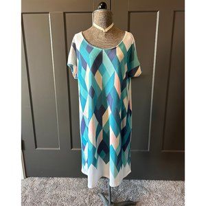 12PM by Mon Ami Blue Abstract T-shirt Dress No Size